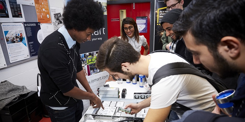 Students at a computing expo