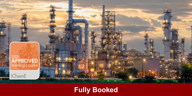 Image of a power plant with IChemE approved logo on the left bottom corner and 'Fully Booked' at the bottom.