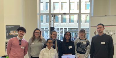 Seven students attending the society for natural sciences student conference