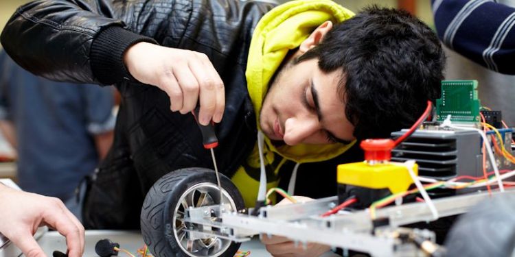 Year two undergraduate student working on a buddy for The Daring Dash