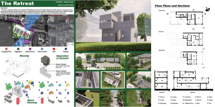 A modular home called "The Retreat," showcasing modern architectural design by the architects.