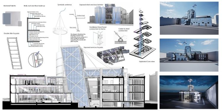 A collection of architectural drawings and diagrams showcasing various design concepts and structural details.