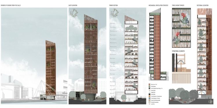 Futuristic architectural design by James Kennedy, showcasing innovative structures and advanced building concepts.