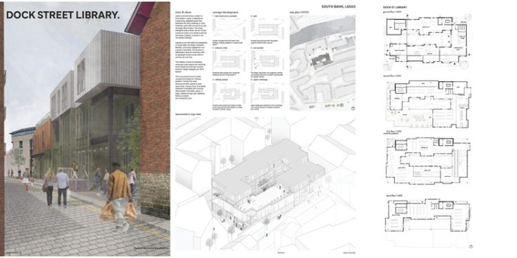 A collection of architectural drawings and plans showcasing various designs for a building project.