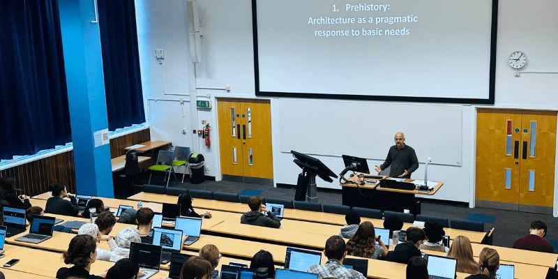 Students learning in a lecture for architectural engineering