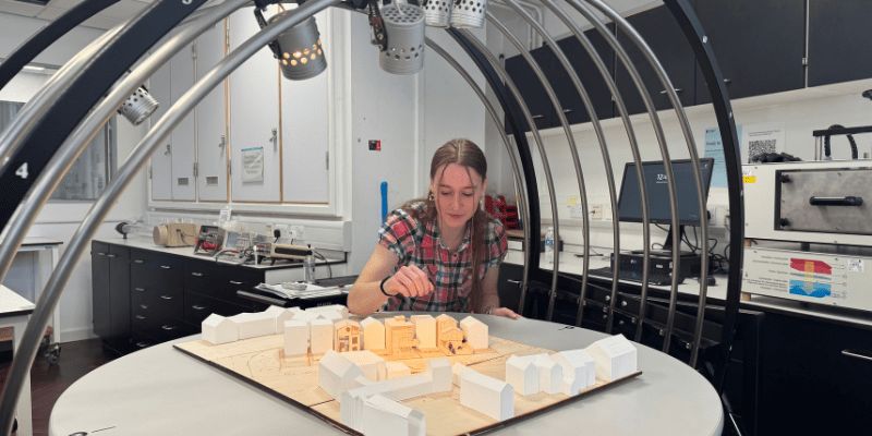 Student working on project for their architectural engineering degree