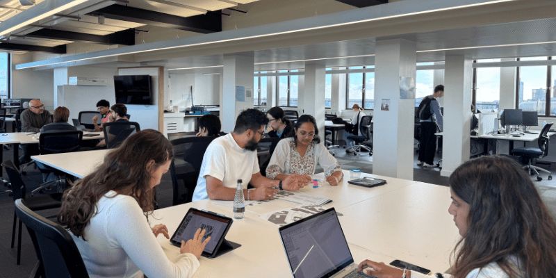 Students working on their projects for their MEng, BEng architecture course