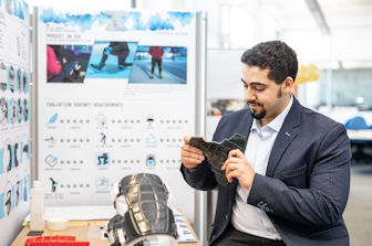 Abdulwahid alabdulwahid ice crusher knee pads at the Designer Showcase 2019