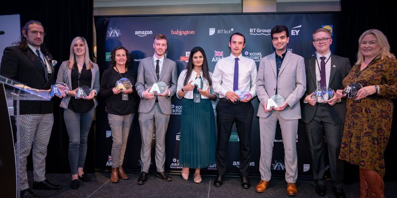 Ranjodh and other winners at the Degree Apprentice awards