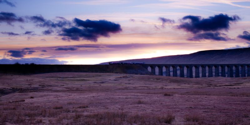 A photograph of Ribblehead bridge in the Yorkshire Dales.