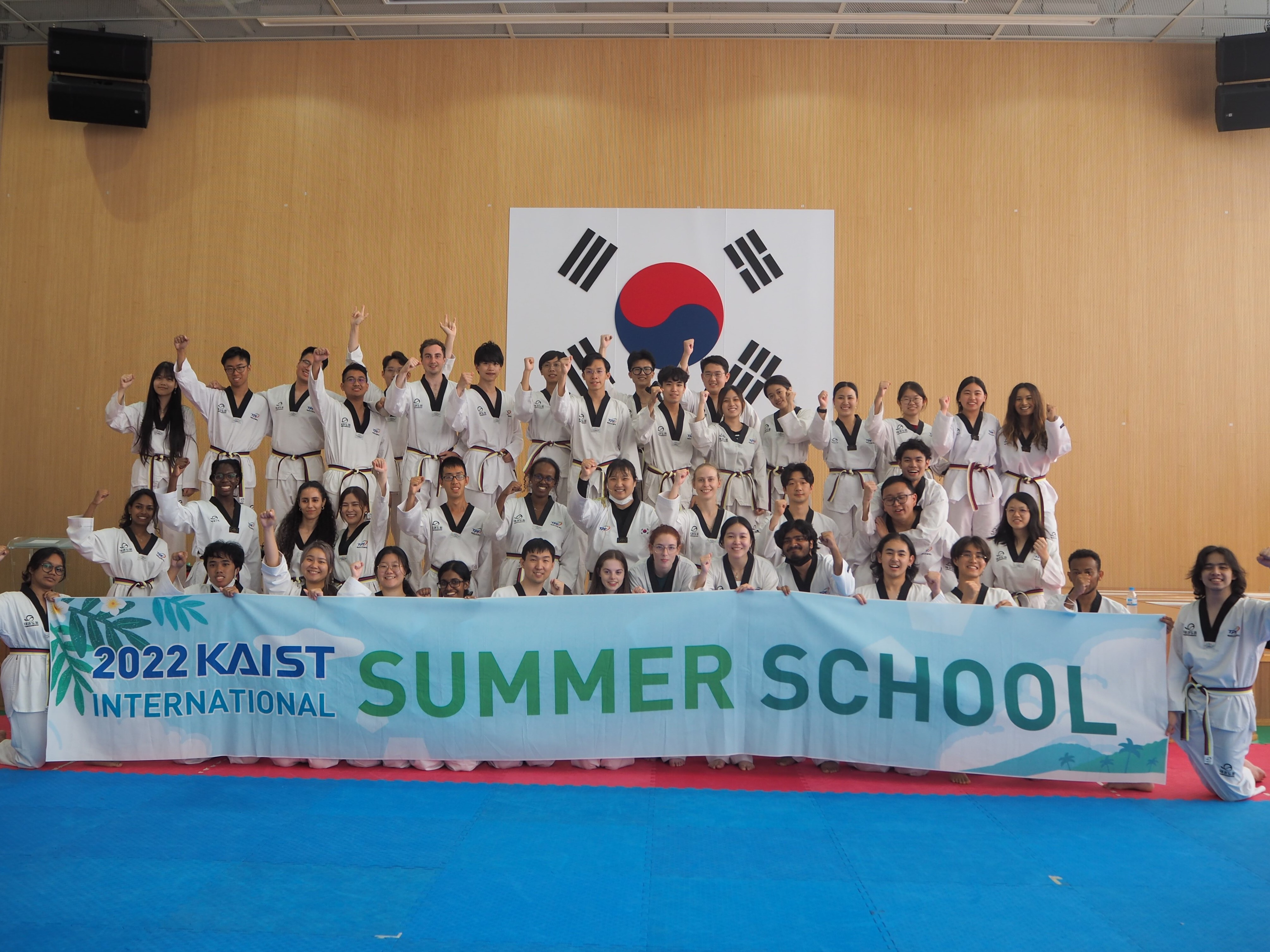 A group of students on a cultural exchange trip to South Korea