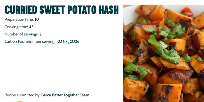 Screengrab of a Foodwise Leeds recipe - Curried Sweet Potato Hash - via https://foodwiseleeds.org/