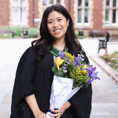 Image of Louisa Kamajaya at her graduation at the University of Leeds. She is the person who has been awarded the prestigious Salters' Graduate Award for 2023.