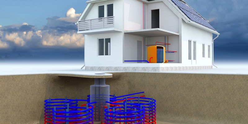 Geotheramal heating CAD image