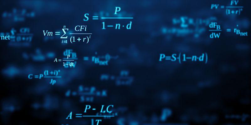 Abstract image with equations and formulas