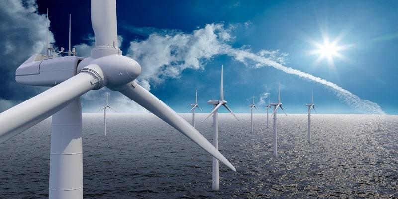 Wind turbines in sea image for Leeds-Lyon Symposium