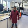 Male student in chemical engineering lab