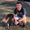 male student with a kangaroo