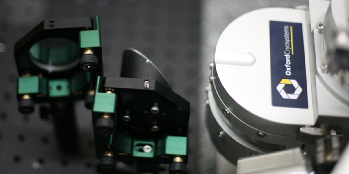 Quantum Cascade Terahertz Laser chip (QCL THz) mounted inside the customised Oxford Cryosystems Phenix vacuum chamber at the UK Atomic Energy Authority (UKAEA) Culham Campus in United Kingdom