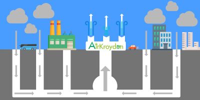 illustration of team airkroydon's carbon capture project in recent cleantech challenge competition