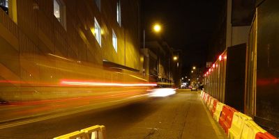 Roadworks at night