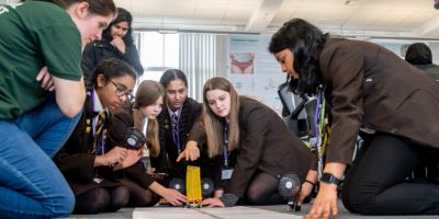 Secondary school pupils from across Yorkshire taking part in engineering activities at the University to mark International Women’s Day 2025.