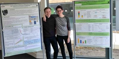 Two students at the Natural Sciences Student Conference.
