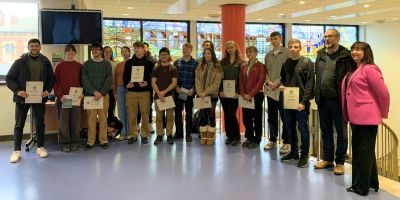 Image of award winners from the Civil Engineering Undergraduate Prizegiving Ceremony 2023