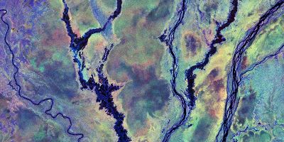 Satellite image of peatlands in the Congo