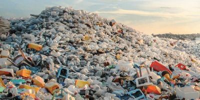 Plastic waste pile