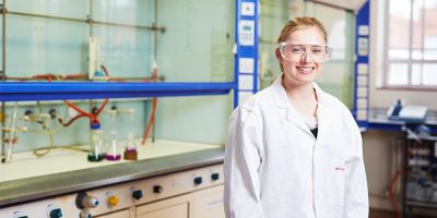 Student Claudia Thompson in our Joseph Priestley lab