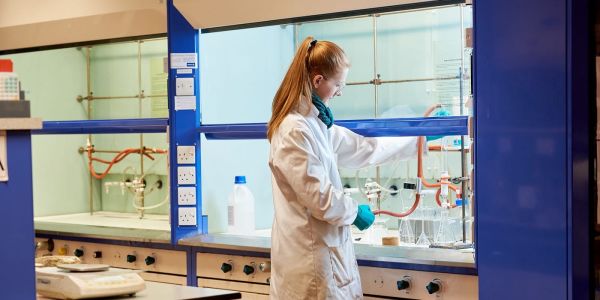 Student in a chemistry lab