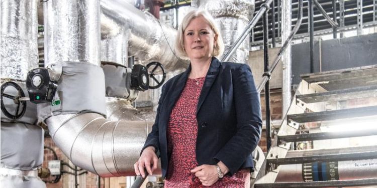A portrait photograph of Catherine Noakes, Professor of Environmental Engineering for Buildings, University of Leeds.