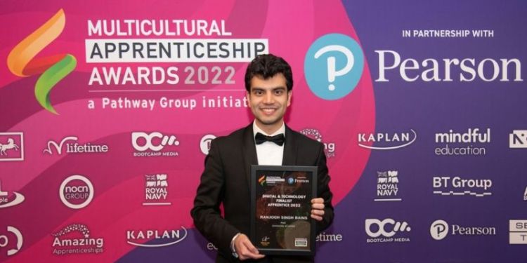Computing student with award for being a finalist for the (Digital &amp; Technology) Apprentice of the Year 2022