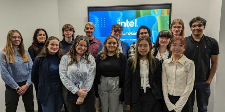 A group shot of Millie Sandford with the rest of the Intel Futuregen group.