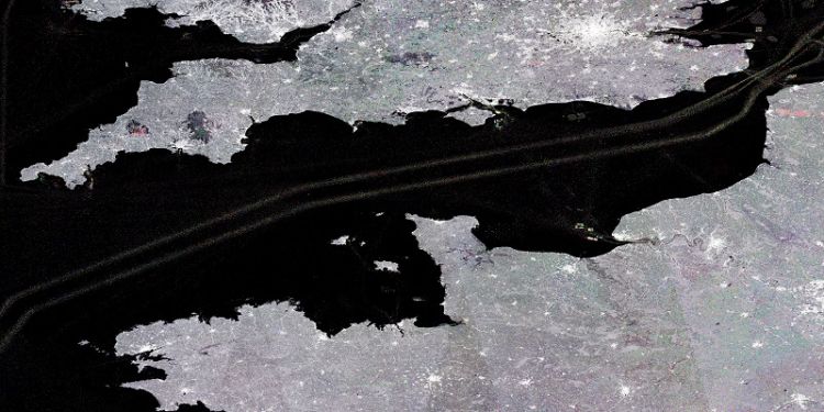 Satellite image of the English Channel