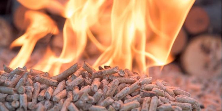 burning woodchips