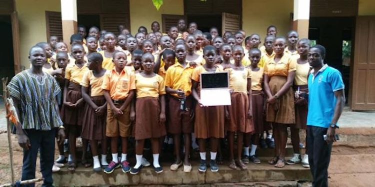 Postgraduate researcher in School of Mathematics donates laptop to school in Ghana