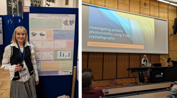 Audrey-rose skinner presenting her work at a conference