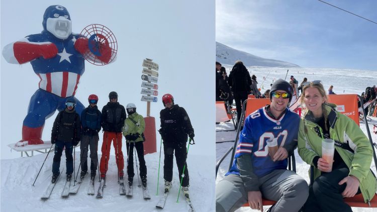 Students on a ski trip
