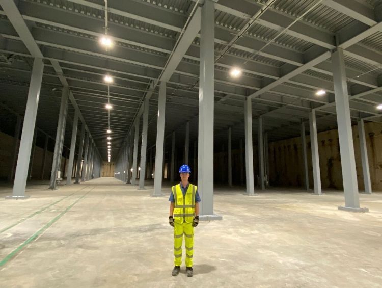 Joseph Hughes working on-site during his course in civil engineering at the university of leeds.