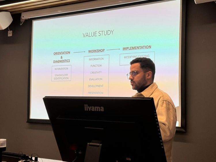 Image of Abdulrahman presenting the value management module