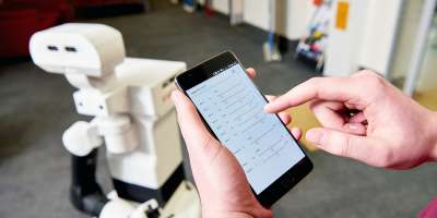 A robot controlled by a smartphone