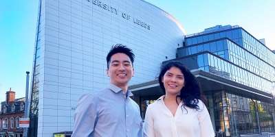 Computer Science MSc graduates Reo Ogusu and Saile Villegas