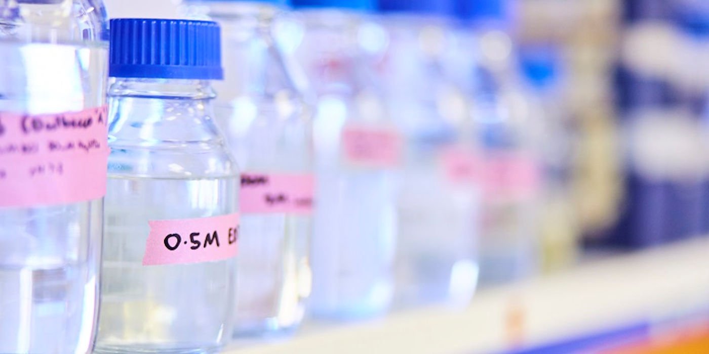 Chemical bottles in chemistry lab