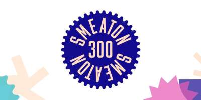 The Smeaton300 logo in a round stamp