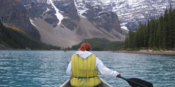 Study abroad, kayaking on lake