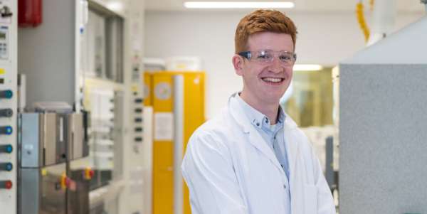 Undergraduate student James King on his industrial placement