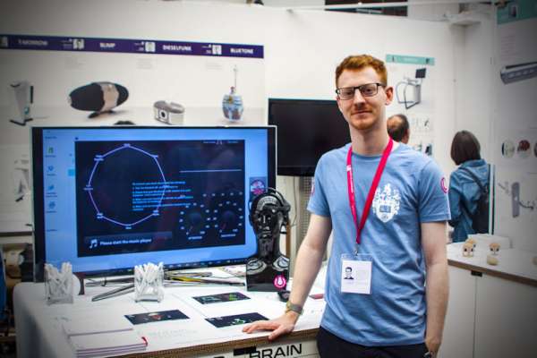 Product Design student Josh with his project at New Designers